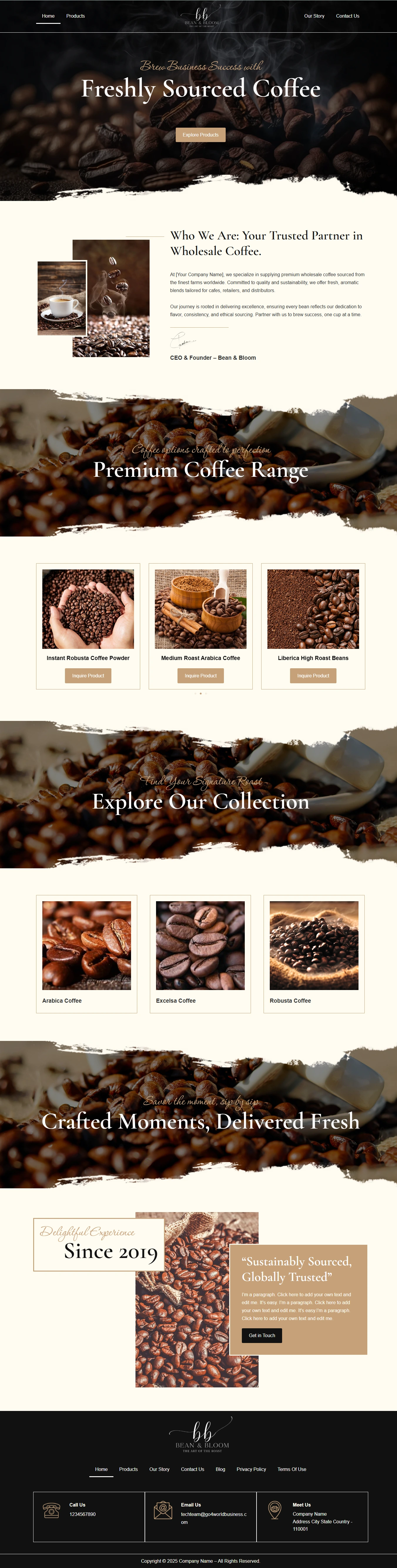 Coffee Products Template