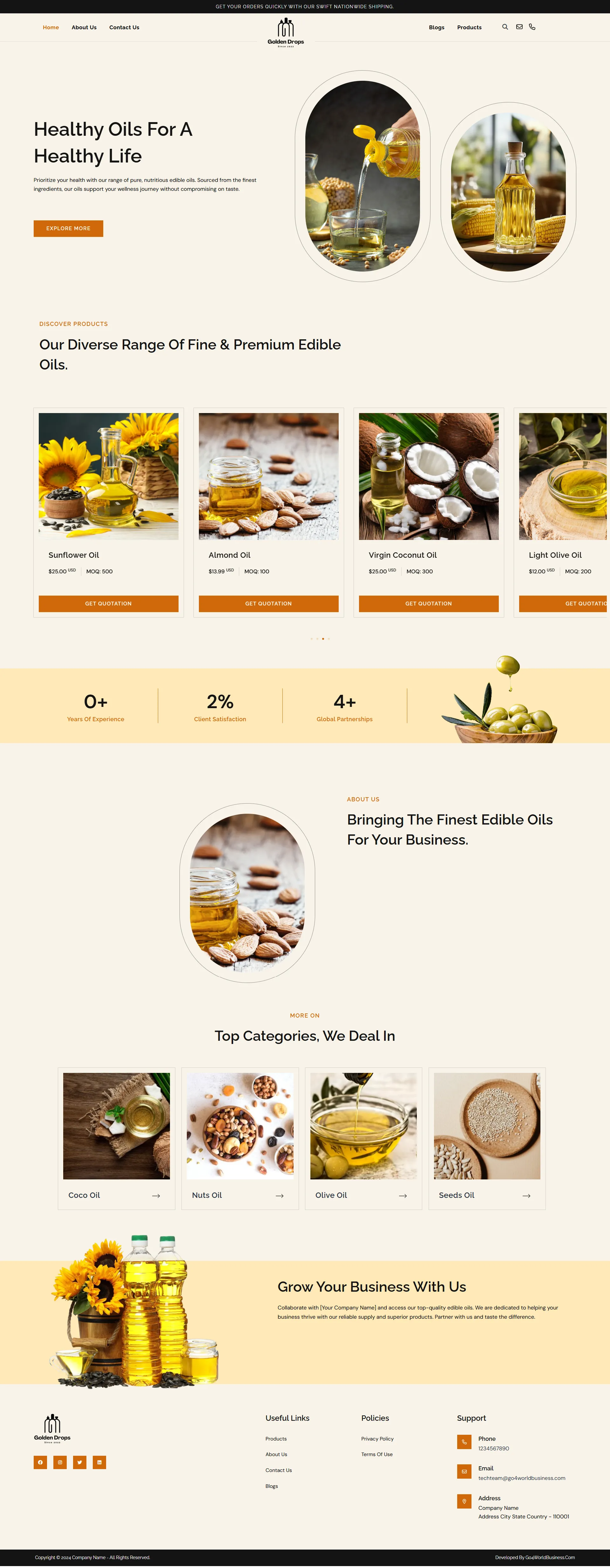 Edible Oil Products Template